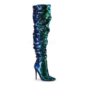 Thigh High Sequined Mermaid Boots